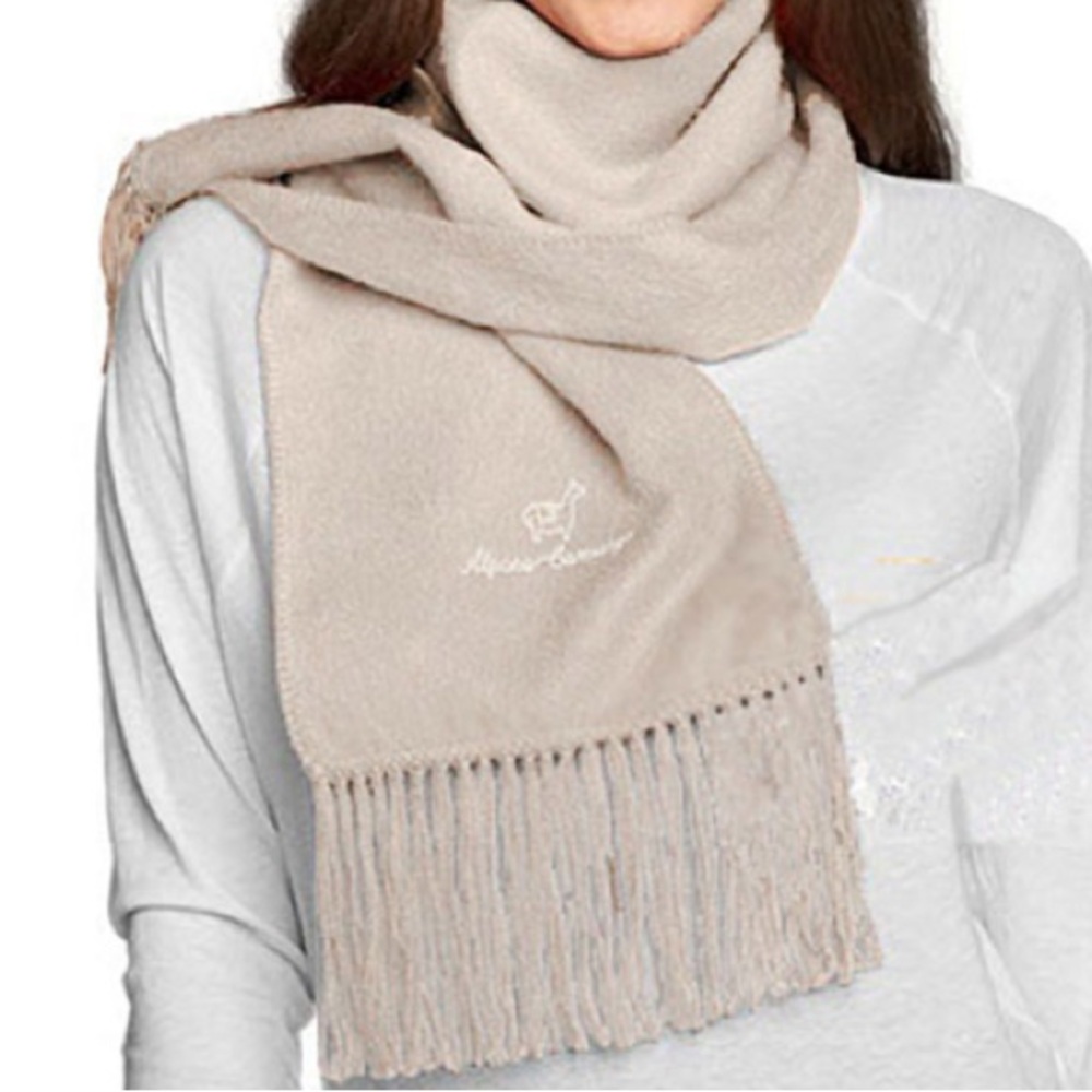 ALPACA CARMAGO Natural Oatmeal Heather Blend Alpaca Fringed‎ Scarf